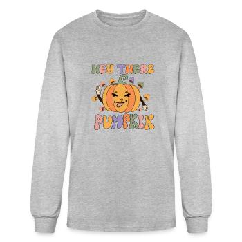 Hey There pumpkin - Men's Long Sleeve T-Shirt - heather gray - Front