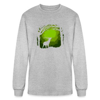 Forest Deer - Men's Long Sleeve T-Shirt - heather gray - Front