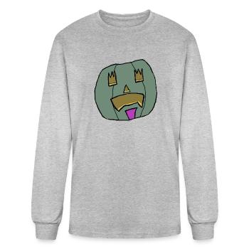 Halloween Pumpkin Jack o lantern 2 - Men's Long Sleeve T-Shirt - heather gray - Front