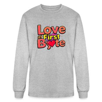 Love at First Byte - Men's Long Sleeve T-Shirt - heather gray - Front