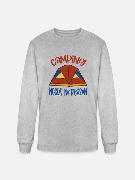Camping Need No Reason - Men's Long Sleeve T-Shirt - heather gray