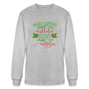 What Happens Under The Mistletoe Stays Under The M - Men's Long Sleeve T-Shirt - heather gray - Front