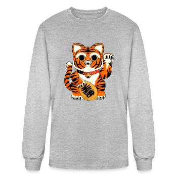 Lucky Tiger - Men's Long Sleeve T-Shirt - heather gray - Front