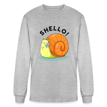 Shello Funny Snail Telephone - Men's Long Sleeve T-Shirt - heather gray - Front