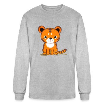 TIGER - Men's Long Sleeve T-Shirt - heather gray - Front