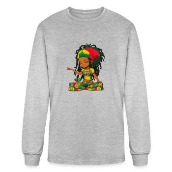Reggae Yoga Girl - T-shirt à manches longues Homme - gris chiné - Devant