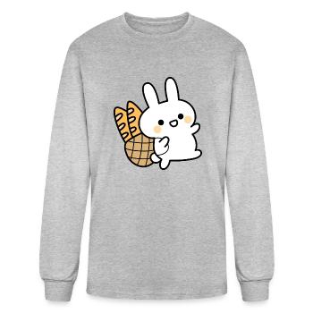 Miki The Bunny With Bread - Men's Long Sleeve T-Shirt - heather gray - Front