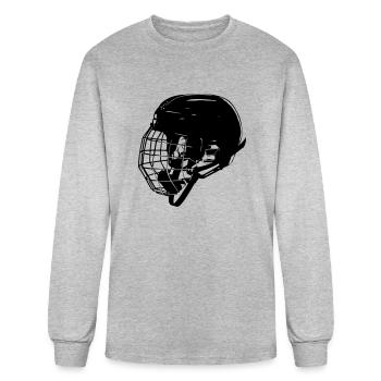 hockey helmet - Men's Long Sleeve T-Shirt - heather gray - Front