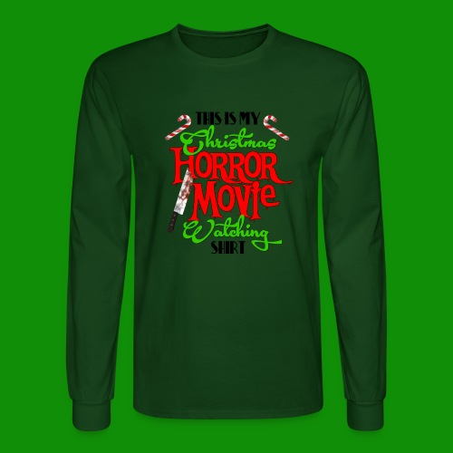 Christmas Horror Movie Watching Shirt - Men's Long Sleeve T-Shirt