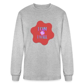 i will - Men's Long Sleeve T-Shirt - heather gray - Front