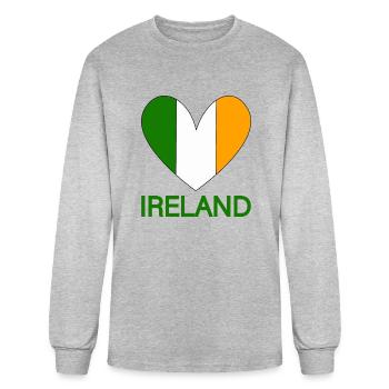 ireland heart - Men's Long Sleeve T-Shirt - heather gray - Front