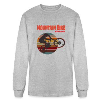 Mountain Biker Art - Men's Long Sleeve T-Shirt - heather gray - Front