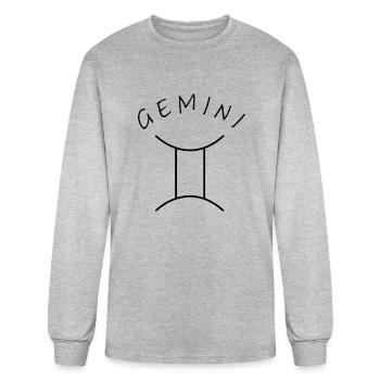 Gemini - Men's Long Sleeve T-Shirt - heather gray - Front