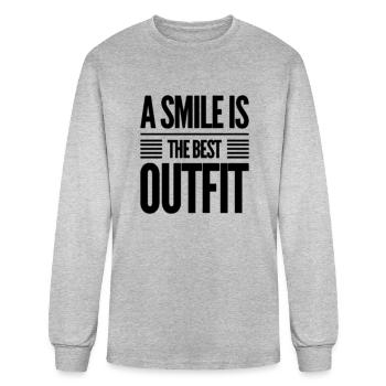 A smile is the best outfit - Men's Long Sleeve T-Shirt - heather gray - Front