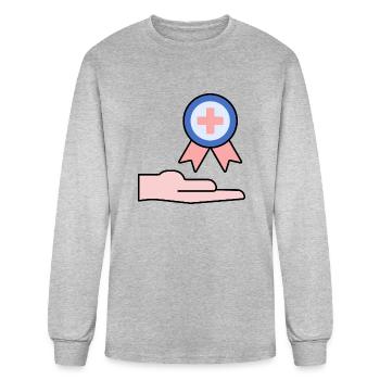 Health Care symbol design - Men's Long Sleeve T-Shirt - heather gray - Front