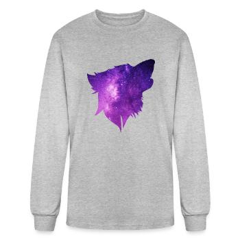 wolf star - Men's Long Sleeve T-Shirt - heather gray - Front