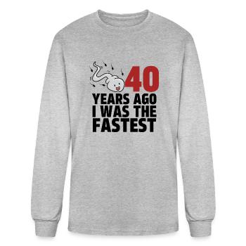 40 Years Ago I Was The Fastest - Men's Long Sleeve T-Shirt - heather gray - Front