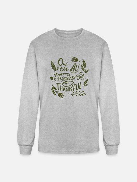 Be Thankful - Men's Long Sleeve T-Shirt - heather gray