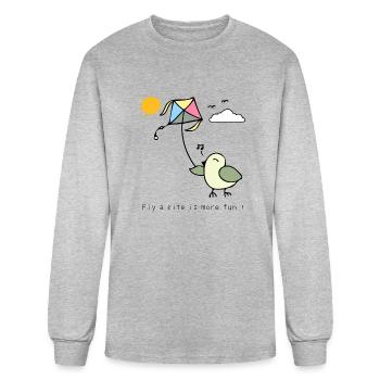 Fly A Kite Is More Fun - Men's Long Sleeve T-Shirt - heather gray - Front