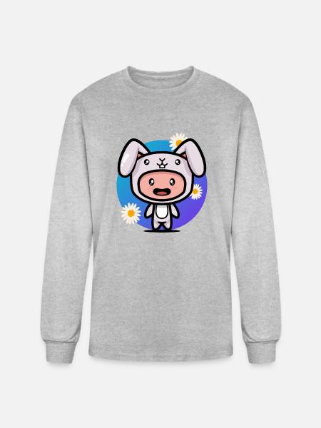 Kid In Rabbit Suit - Men's Long Sleeve T-Shirt - heather gray