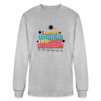 Social Distance - Men's Long Sleeve T-Shirt - heather gray - Front