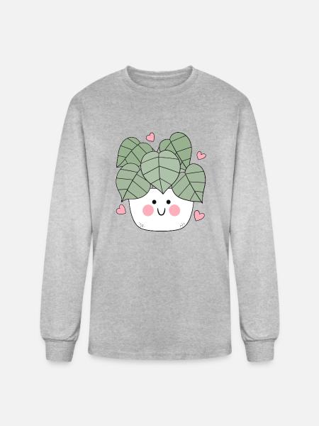 Cute Plant - Men's Long Sleeve T-Shirt - heather gray