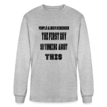 First - Men's Long Sleeve T-Shirt - heather gray - Front
