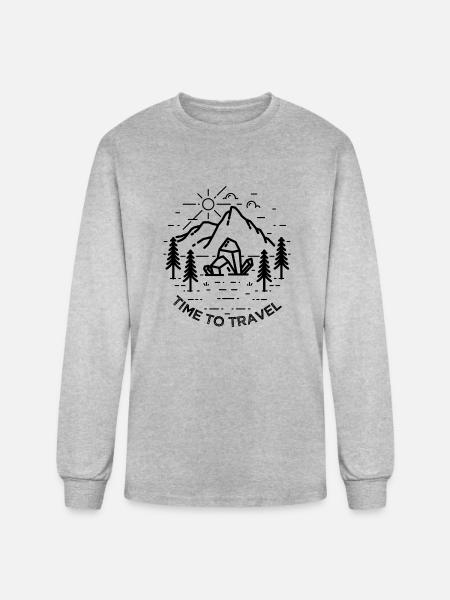 Nature And Mountains - Men's Long Sleeve T-Shirt - heather gray