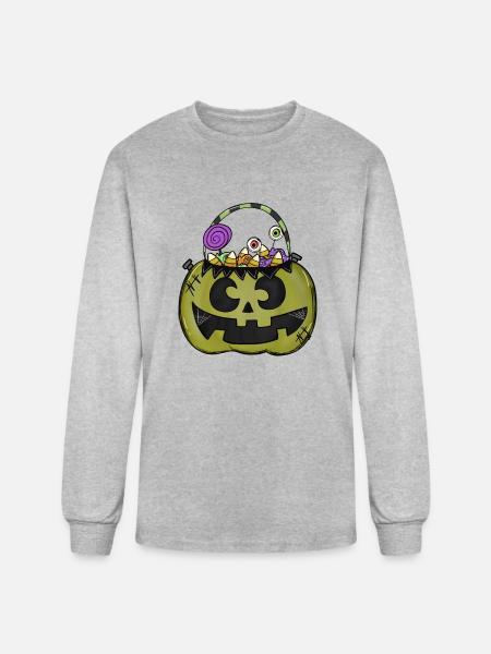 Halloween Bucket - Men's Long Sleeve T-Shirt - heather gray