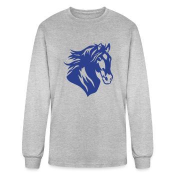 horse head figure in 1306 - Men's Long Sleeve T-Shirt - heather gray - Front