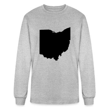 Ohio map - Men's Long Sleeve T-Shirt - heather gray - Front