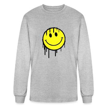 Smiley Stamp - Men's Long Sleeve T-Shirt - heather gray - Front