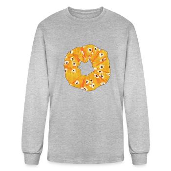 scrunchie jaune - T-shirt à manches longues Homme - gris chiné - Devant