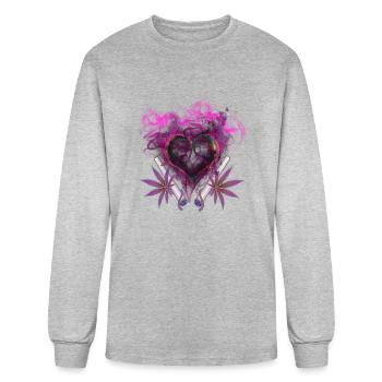 Heartless weed - Men's Long Sleeve T-Shirt - heather gray - Front