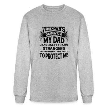 Veteran's Daughter - Men's Long Sleeve T-Shirt - heather gray - Front