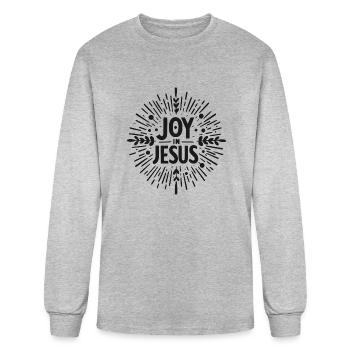 Joy in Jesus - Men's Long Sleeve T-Shirt - heather gray - Front