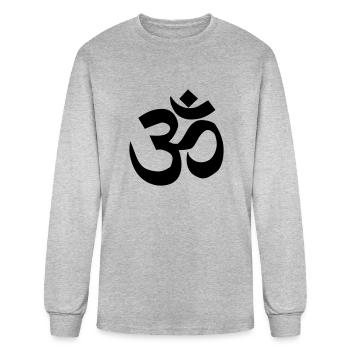 OM - Men's Long Sleeve T-Shirt - heather gray - Front