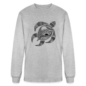Turtle from South Seas Tees - Men's Long Sleeve T-Shirt - heather gray - Front