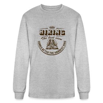 Hiking View Hiking Boots Mountains Alps - Men's Long Sleeve T-Shirt - heather gray - Front