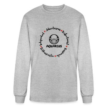 Aquarius Zodiac Sign Astrology - Men's Long Sleeve T-Shirt - heather gray - Front