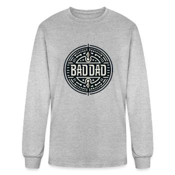 Bad Dad Medallion - Men's Long Sleeve T-Shirt - heather gray - Front
