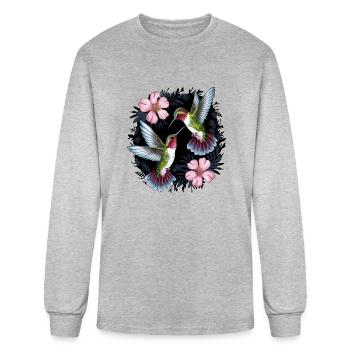 hummingbird - Men's Long Sleeve T-Shirt - heather gray - Front