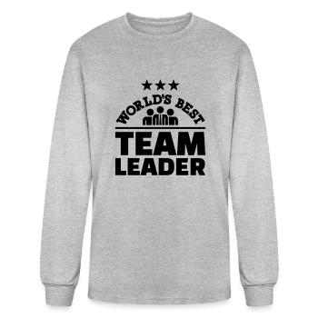 Team leader - Men's Long Sleeve T-Shirt - heather gray - Front
