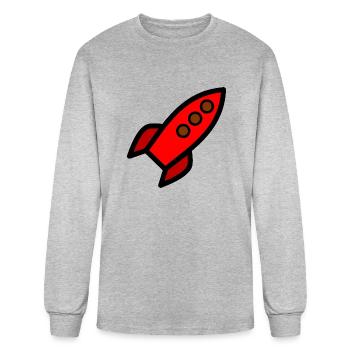 Rocket red - Men's Long Sleeve T-Shirt - heather gray - Front