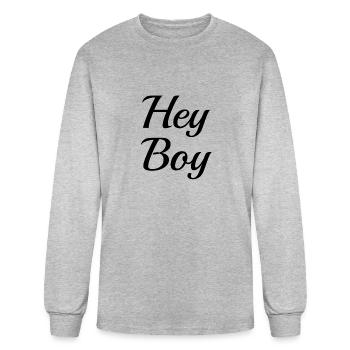 Hey Boy - Men's Long Sleeve T-Shirt - heather gray - Front