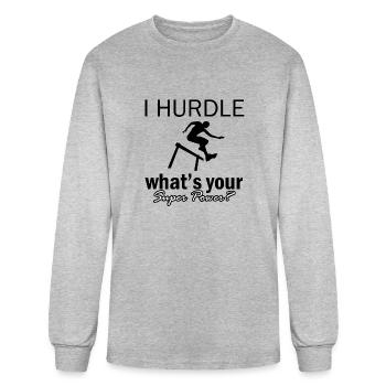 hurdle design - Men's Long Sleeve T-Shirt - heather gray - Front