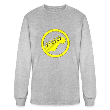 guitariste jaune - T-shirt à manches longues Homme - gris chiné - Devant