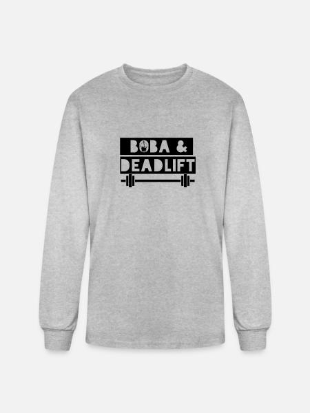 boba and deadlift - Men's Long Sleeve T-Shirt - heather gray