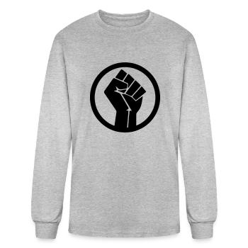 Protestation, poing, symbole, forme, marche, droits - T-shirt à manches longues Homme - gris chiné - Devant
