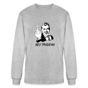 Hey Trudeau - Men's Long Sleeve T-Shirt - heather gray - Front